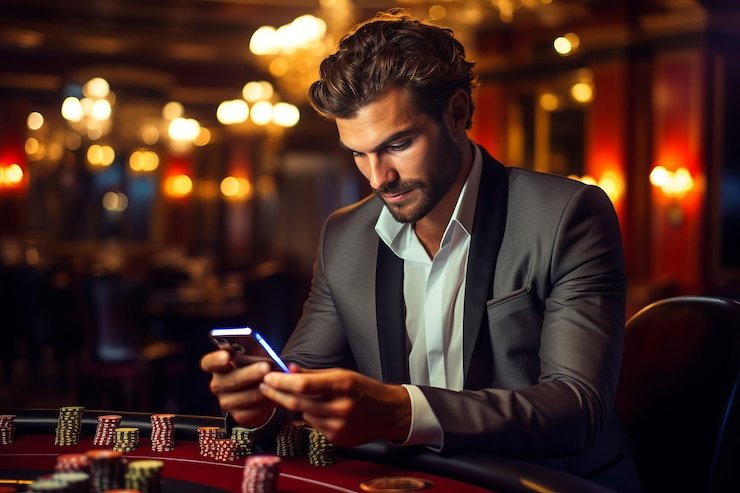 Meja roulette Diamond Empire dengan roda putar dan layar hasil